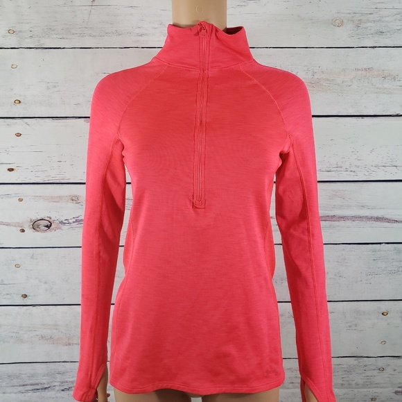 Under Armor hot pink zip thumb hole top S EUC! - Picture 1 of 5
